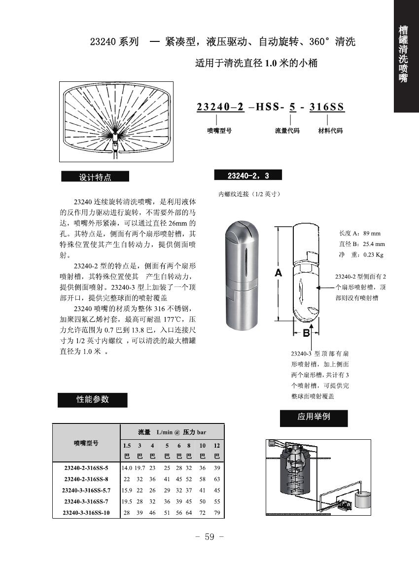 固定式槽罐清洗噴嘴的噴嘴設計和一般應用